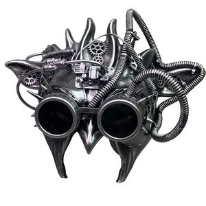 Steampunk Mask Cosplay Goggles Horns Gears Spikes Futuristic Cyberpunk Prop